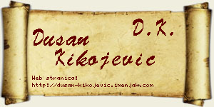 Dušan Kikojević vizit kartica